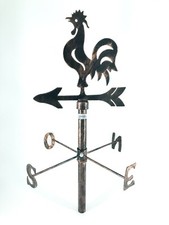 Gallo galletto segnavento in ferro banderuola con punti cardinali da esterno
