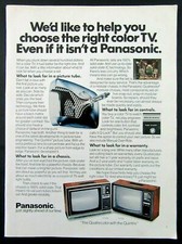 Pubblicità rivista TV a colori PANASONIC del 1975 - Il quadricolore con la quintrice