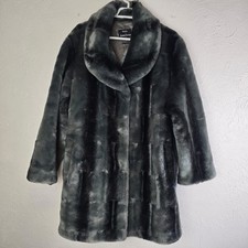 Dennis Basso cappotto pelliccia sintetica grigio donna 2XL lusso peluche giacca invernale caldo