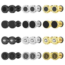 3 paia orecchini uomo donna