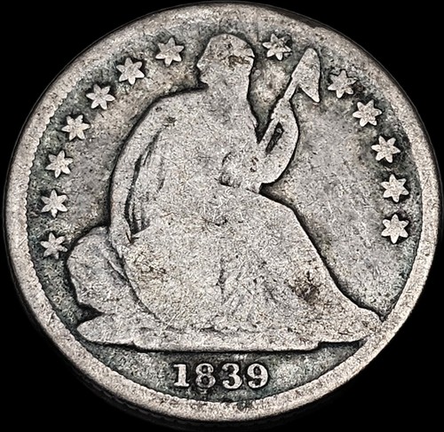 1839 seduto liberty dime - 1839-o, ag