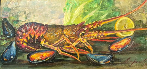 Dipinto olio tavola - olio, su