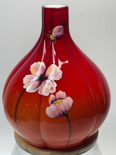 Fenton red vase hand - red,