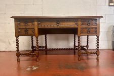 Antica Scrivania In Rovere Neo rinascimentale 