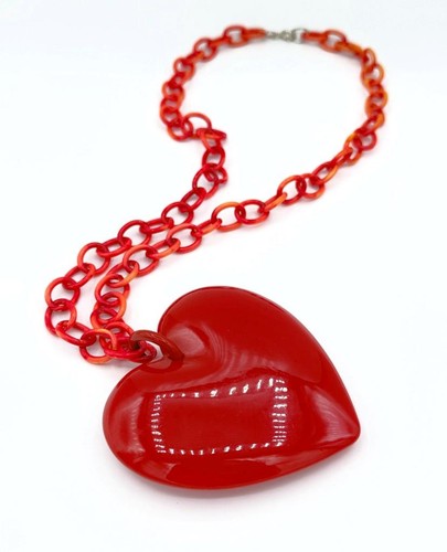 Collana vintage enorme cuore - vintage,