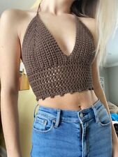 top in cotone fatto a mano all’uncinetto,