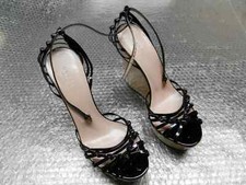 GUCCI,SANDALI DA DONNA CON CINT. SU CAVIGLIA,ZEPPA TRATTATA CON LUCIDO,VEDI FOTO