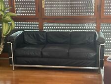 divano design  Lc2 tre posti pelle nera lunghezza m.1,80