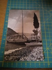152696 VECCHISSIMA CARTOLINA LAGO DI COMO GONDOLA E BARCA IN LEGNO TASSATA