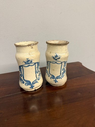 Antica coppia albarelli con - antica,