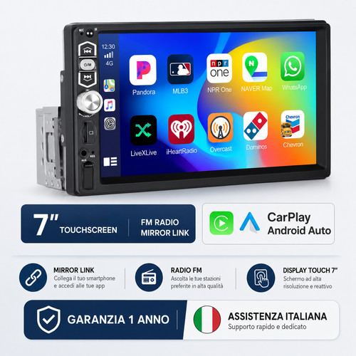 Autoradio din carplay - autoradio, 7"