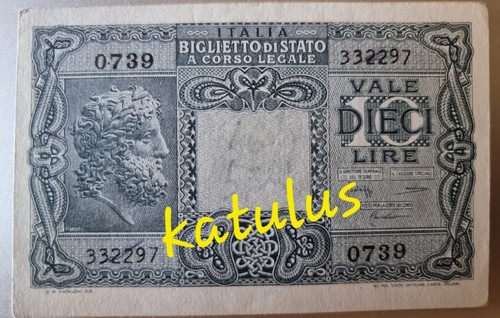 Dieci lire banconota del - lire,