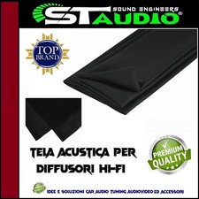 Tela acustica Nera tessuto rivestimento per diffusori, casse acustiche, griglie 