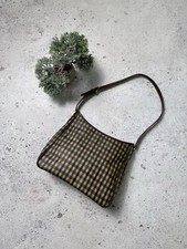 Spalla a quadri Aquascutum vintage taglia pelle marrone donna