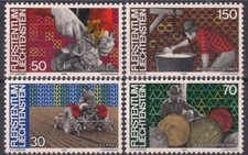 Liechtenstein 1982 Professioni Agricoltura Latte Legno Forestale Trattore Aratura MNH