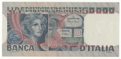 50000 lire volto - donna, decr