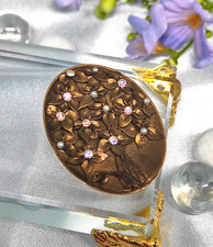 Spilla Marena anni 80 perle di vetro vintage aurora boreale placcata oro