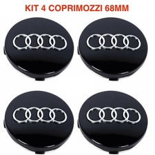 set 4 tappi borchie adatto per audi 68mm coprimozzo cerchi lega a3 a4 a5 a6 q3