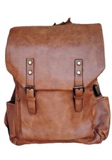 Zaino In Pelle Color Cuoio