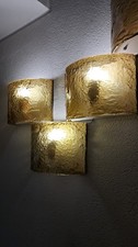 ~Applique Gialle vetro Murano Vintage Mazzega Murano Wall Lamp | Amber Glass 