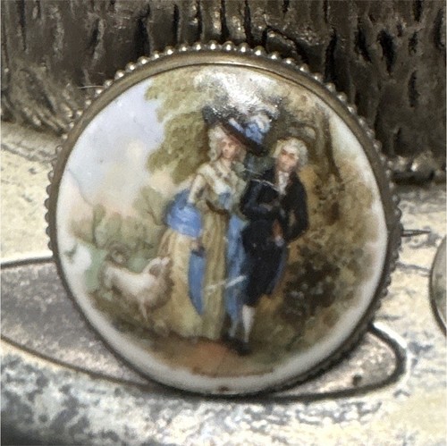 Spilla ovale porcellana e - spilla,