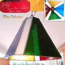 LAMPADARIO VETRO COLORATO 4 STAGIONI tecnica Tiffany FIRMATO H31CM
