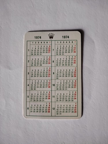 Calendario rolex 1974 - rolex,