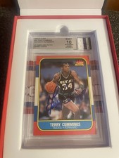 1986-87 Fleer #20 Terry Cummings Jersey Fusion Patch Auto BGS 10 RARE