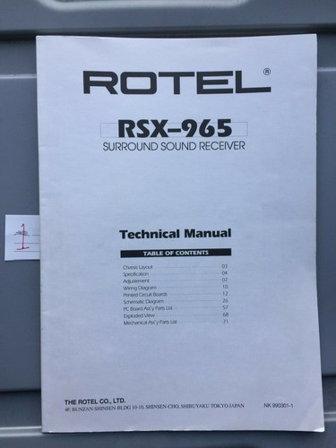 Rotel rsx 965 manuale - rsx,