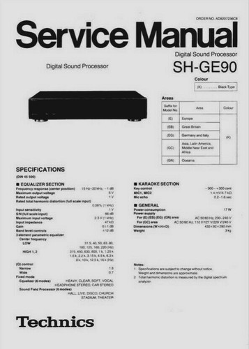 Technics ge90 equalizzatore - sh-ge90,