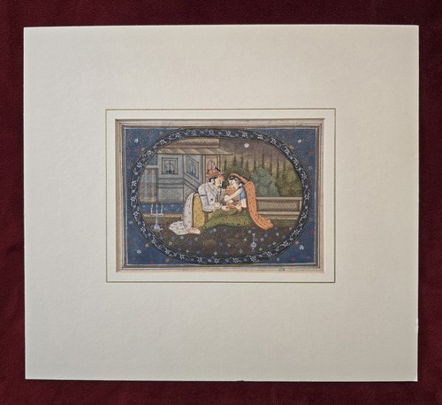 Quadro guazzo mughal - mughal, indiani