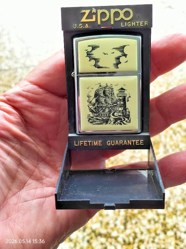 Briquet zippo scrimshaw - briquet., "