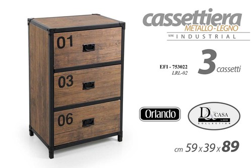 Comodino cassettiera - cassettiera, 3