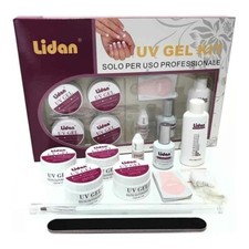 KIT RICOSTRUZIONE UNGHIE MANICURE PROFESSIONALE LIDAN UV GEL NAIL ART KIT VELOCE