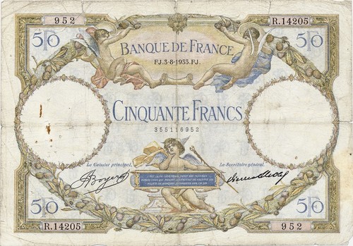 Banconota francia franchi - banconota, 50