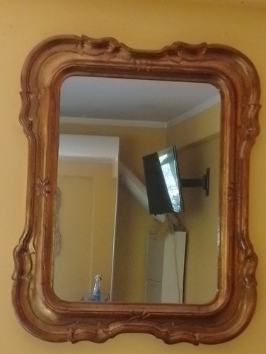 Specchio con cornice legno - specchio, in