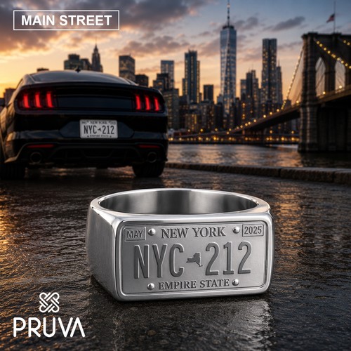 Anello targa new york - anello,