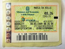 MARCA DA BOLLO da € 0,26. datata 04/03/2009. VALIDA e ORIGINALE. TELEMATICA