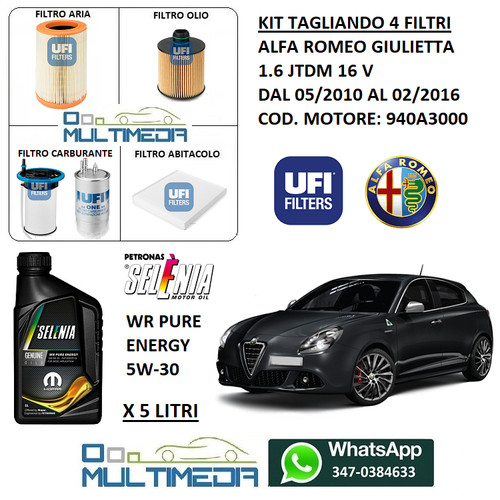 Kit tagliando filtri - ufi, 5lt
