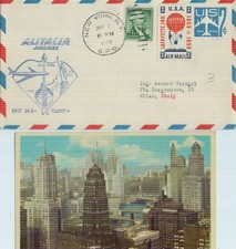 UNA Lettera e una cartolina da USA a Genova e Milano