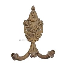 Bronzo Lampada da Parete Candeliere Supporto Antico Fuoco Dorato Vecchio 14cm