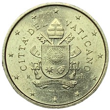 50 CENTESIMI CITTA' DEL VATICANO 2021 - STEMMA P. FRANCESCO - UNIFICATO 6.20 - C
