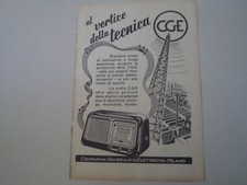 advertising Pubblicità 1952 RADIO CGE