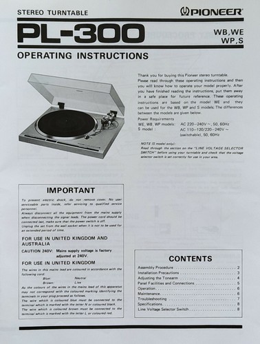 Pioneer 300 giradischi - pioneer, pl-300