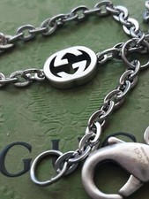 Bracciale Gucci logo gg argento 7 - 8,5 pollici