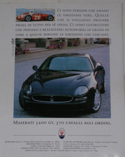 Advert Pubblicità 1999 MASERATI 3200 GT
