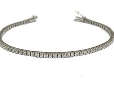 Bracciale tennis con diamanti 2.80 ct in oro bianco 18 kt unisex Top Quality