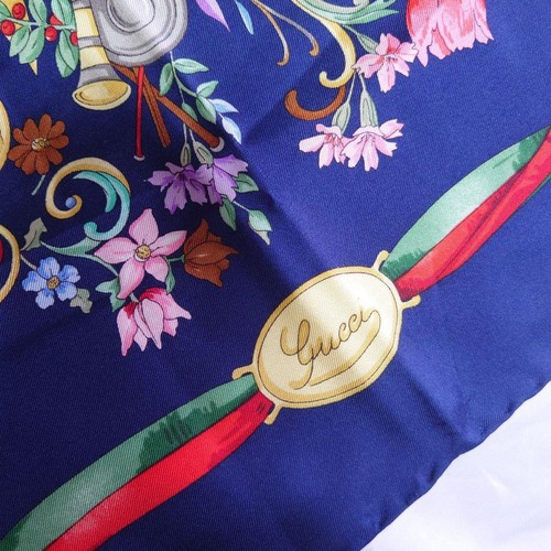 Gucci sciarpa floreale marina - sciarpa,