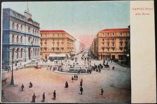 Cartolina napoli piazza - napoli,