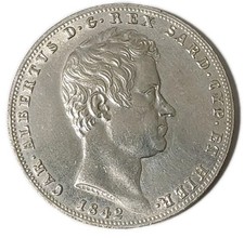 COPIA MONETA SCUDO 5 LIRE 1842